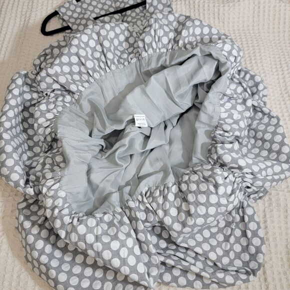 NOR Denmark Architectural Bubble Hem Grey Polka Dot Midi Dress Mod Size M NWOT - Picture 4 of 16